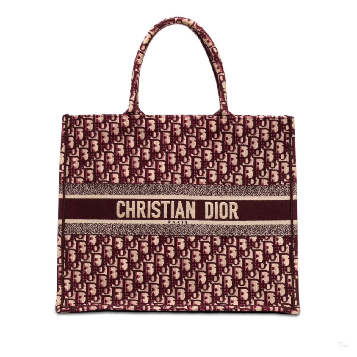 Second hand Dior Book Tote Large Canvas Embroidery Handbag Oblique Red - Tabita Bags