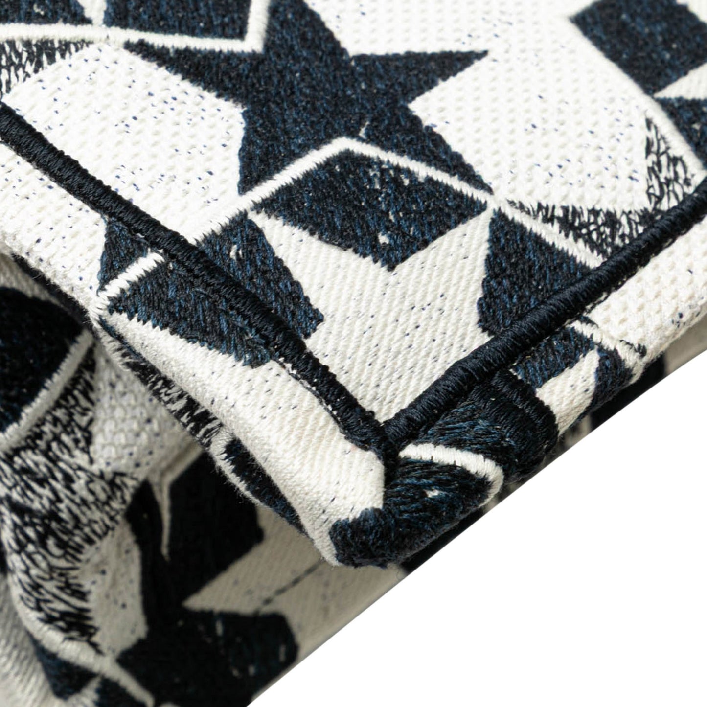 Second hand Dior Book Tote Large Embroidery Canvas Handbag Blue - Tabita Bags