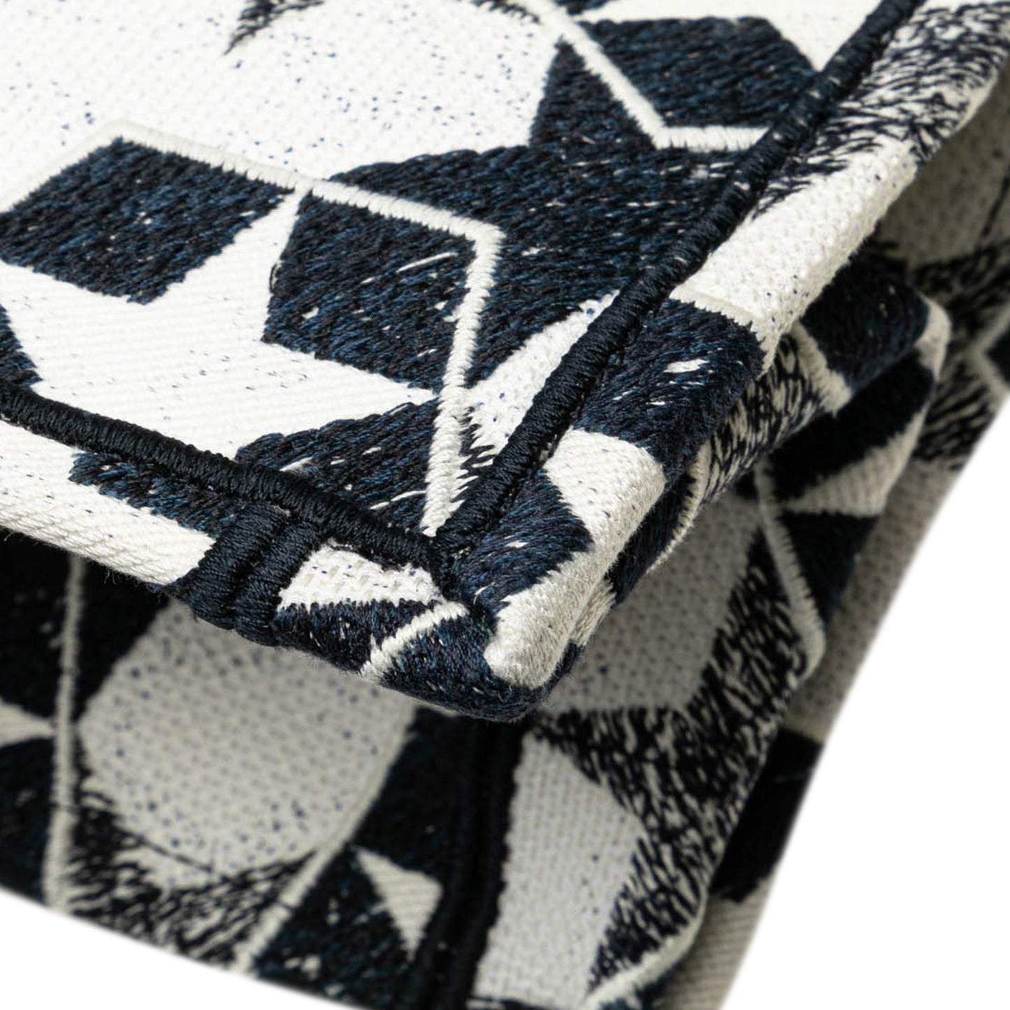 Second hand Dior Book Tote Large Embroidery Canvas Handbag Blue - Tabita Bags