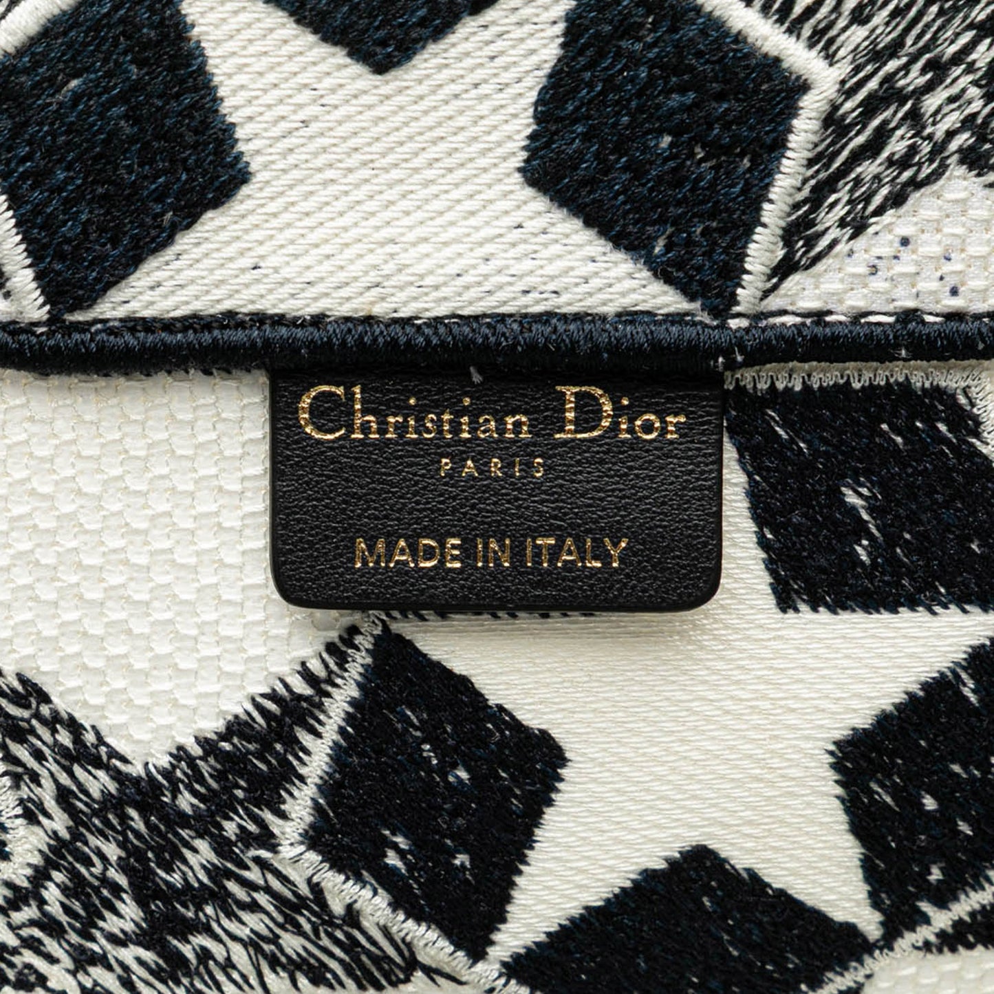 Second hand Dior Book Tote Large Embroidery Canvas Handbag Blue - Tabita Bags