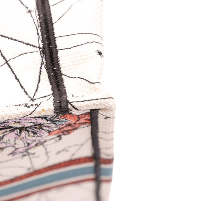 Second hand Dior Book Tote Large Embroidery Canvas Handbag Brown - Tabita Bags