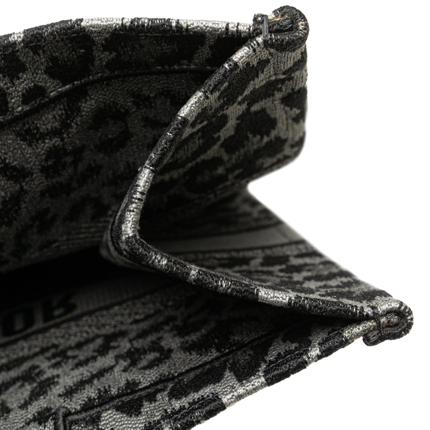 Second hand Dior Book Tote Large Embroidery Canvas Handbag Grey - Tabita Bags