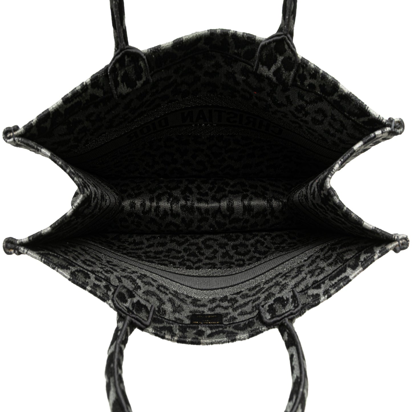 Second hand Dior Book Tote Large Embroidery Canvas Handbag Grey - Tabita Bags