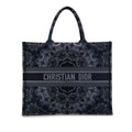 Second hand Dior Book Tote Large Embroidery Canvas Handbag Kaleidiorscopic Blue - Tabita Bags