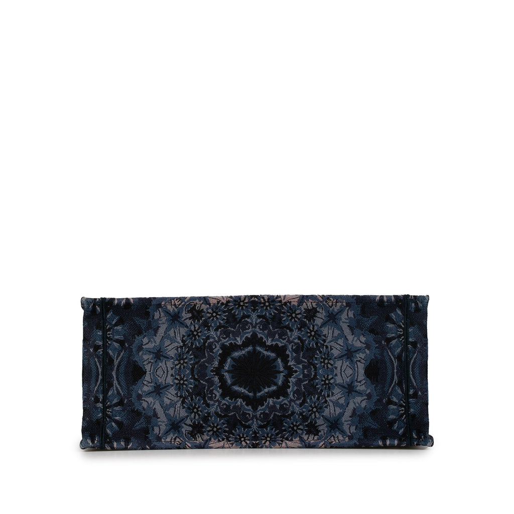 Second hand Dior Book Tote Large Embroidery Canvas Handbag Kaleidiorscopic Blue - Tabita Bags