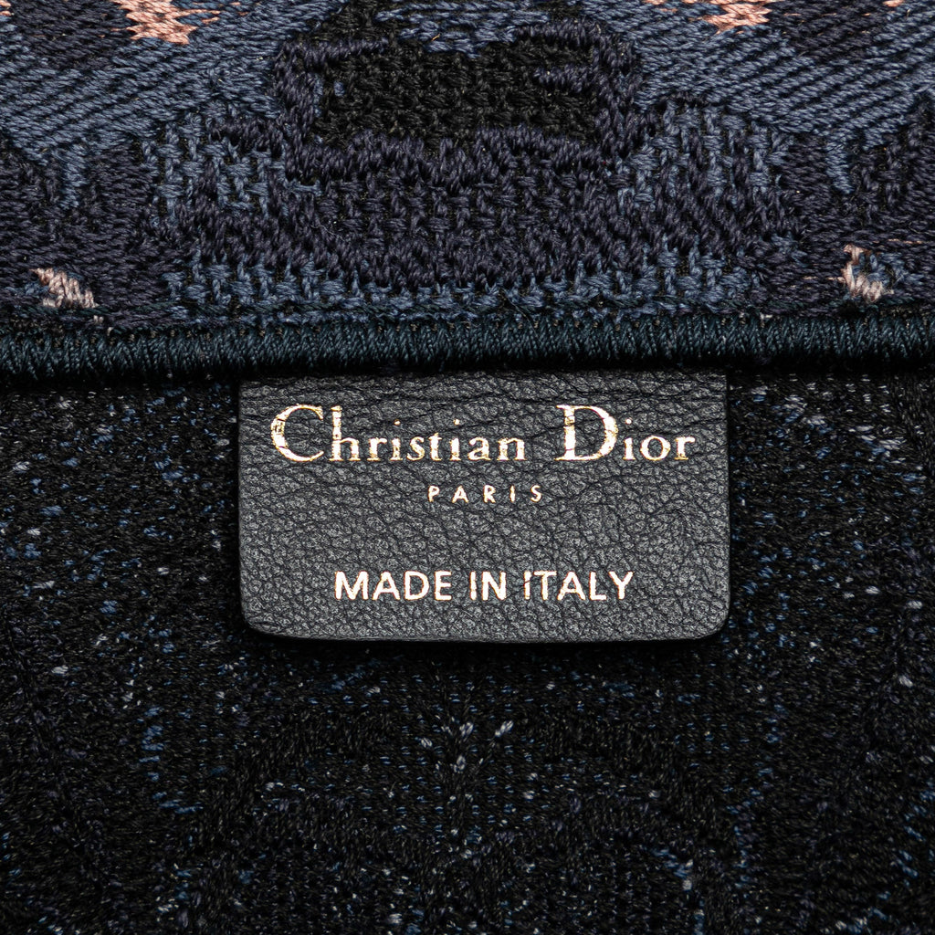 Second hand Dior Book Tote Large Embroidery Canvas Handbag Kaleidiorscopic Blue - Tabita Bags