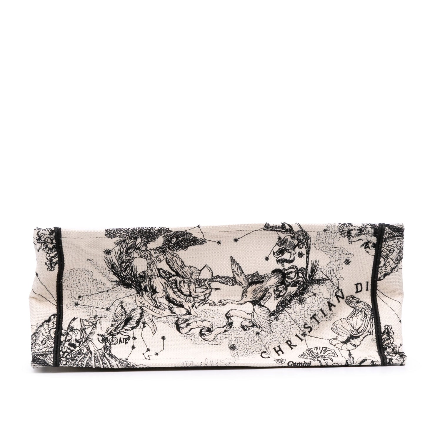 Second hand Dior Book Tote Large Embroidery Canvas Handbag White - Tabita Bags