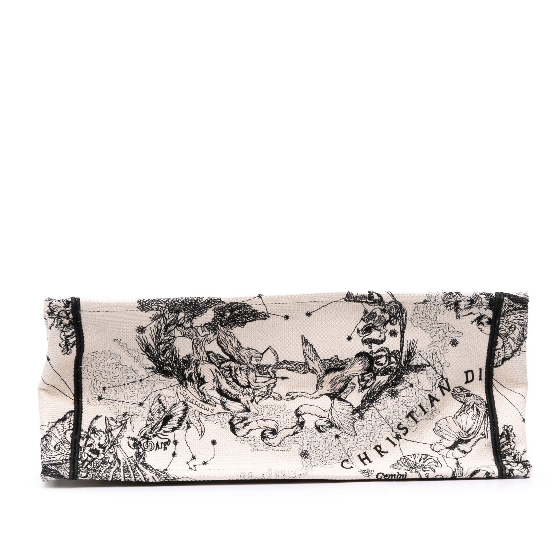 Second hand Dior Book Tote Large Embroidery Canvas Handbag White - Tabita Bags