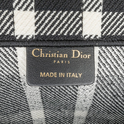 Second hand Dior Book Tote Large Embroidery Canvas Handbag White - Tabita Bags