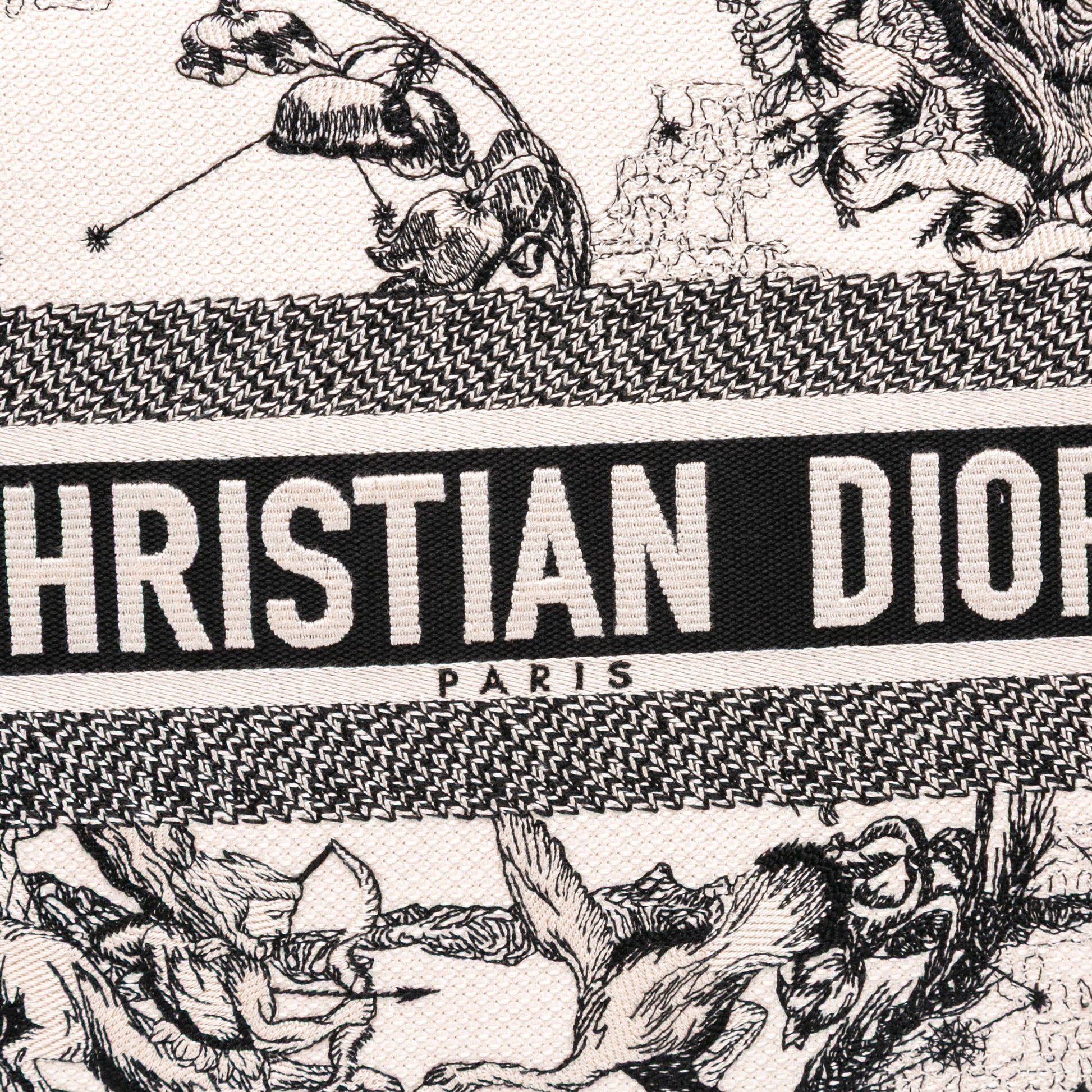 Second hand Dior Book Tote Large Embroidery Canvas Handbag White - Tabita Bags