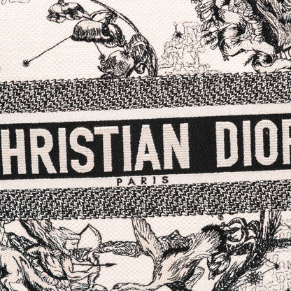 Second hand Dior Book Tote Large Embroidery Canvas Handbag White - Tabita Bags