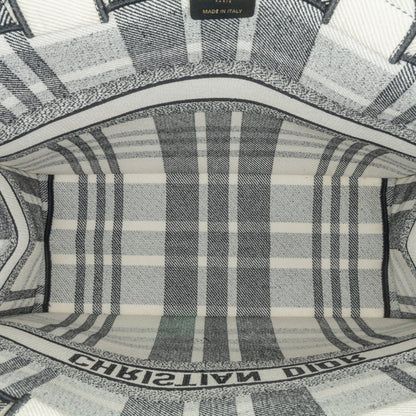 Second hand Dior Book Tote Large Embroidery Canvas Handbag White - Tabita Bags