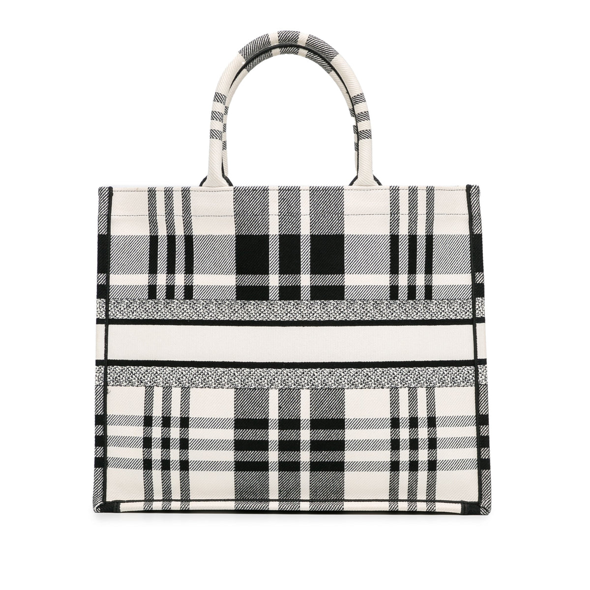 Second hand Dior Book Tote Large Embroidery Canvas Handbag White - Tabita Bags