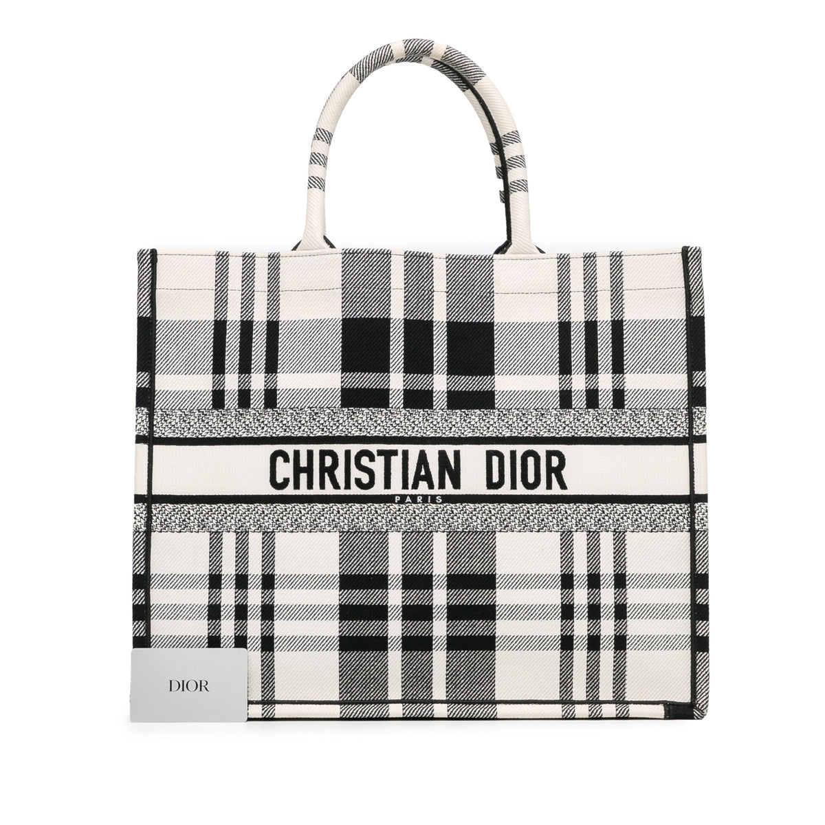 Second hand Dior Book Tote Large Embroidery Canvas Handbag White - Tabita Bags