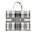 Second hand Dior Book Tote Large Embroidery Canvas Handbag White - Tabita Bags