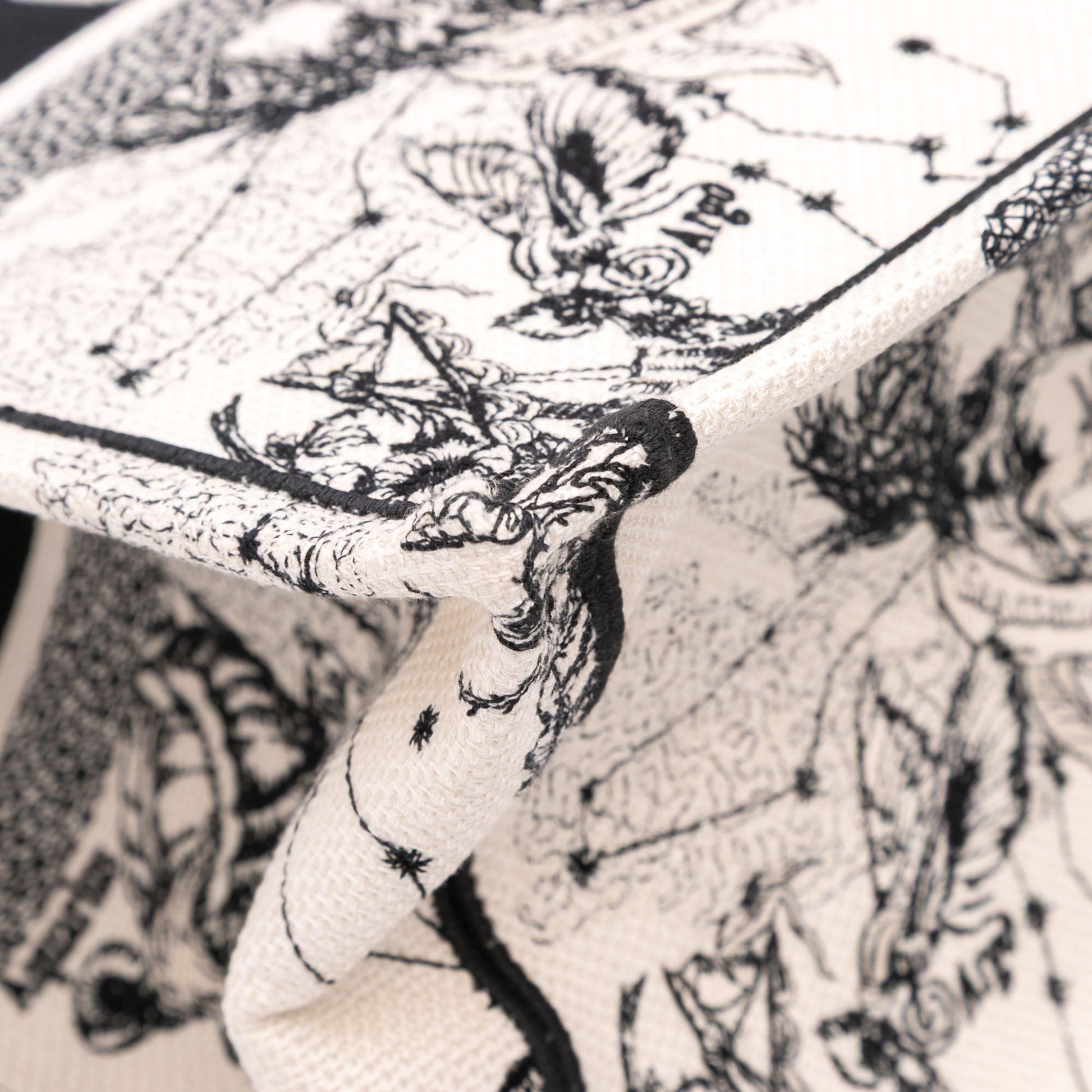 Second hand Dior Book Tote Large Embroidery Canvas Handbag White - Tabita Bags