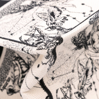 Second hand Dior Book Tote Large Embroidery Canvas Handbag White - Tabita Bags