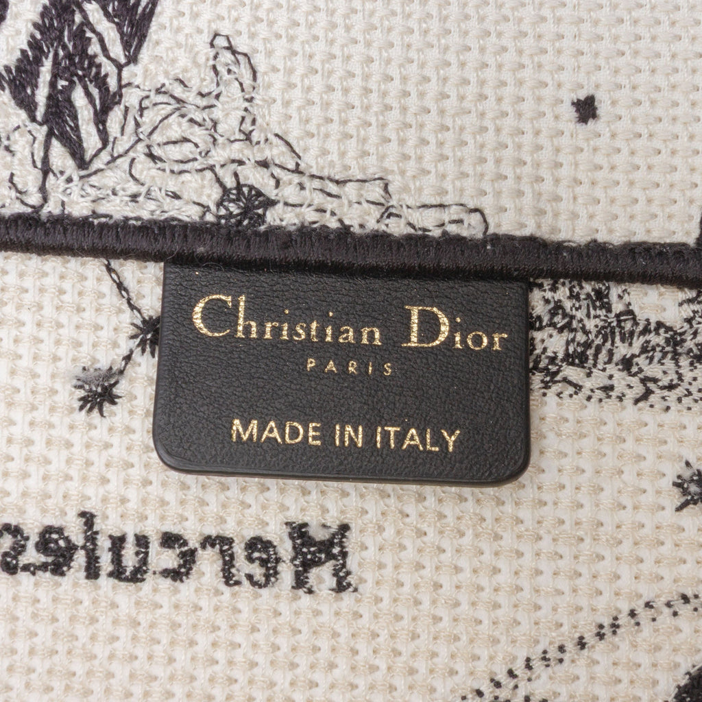 Second hand Dior Book Tote Large Embroidery Canvas Handbag White - Tabita Bags