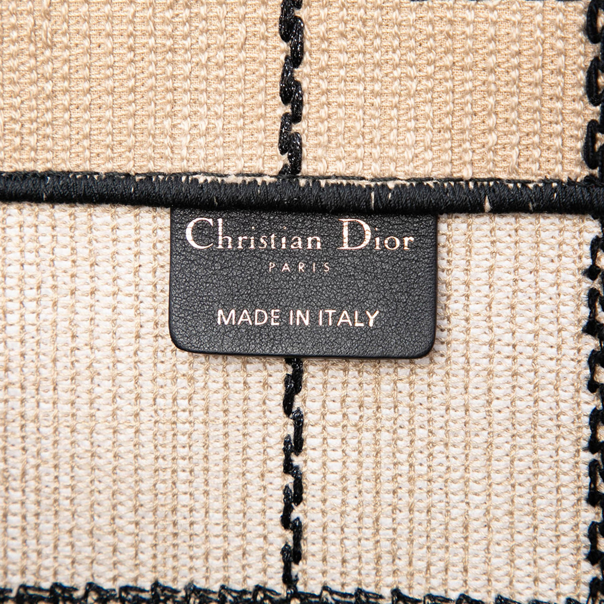 Second hand Dior Book Tote Medium Canvas Embroidery Handbag Beige - Tabita Bags
