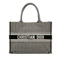Second hand Dior Book Tote Medium Canvas Embroidery Handbag Black - Tabita Bags