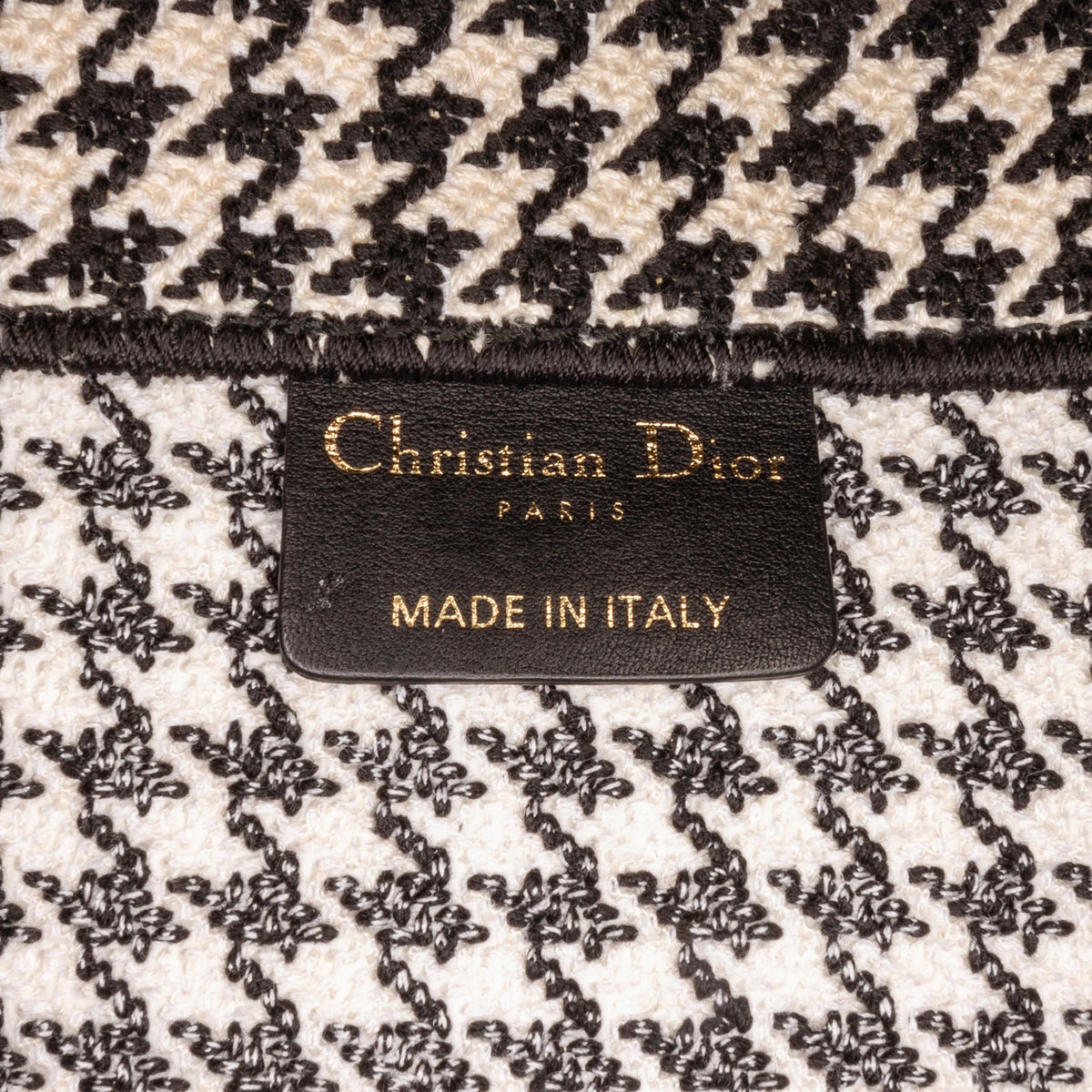 Second hand Dior Book Tote Medium Canvas Embroidery Handbag Black - Tabita Bags