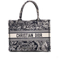 Second hand Dior Book Tote Medium Canvas Embroidery Handbag Blue - Tabita Bags