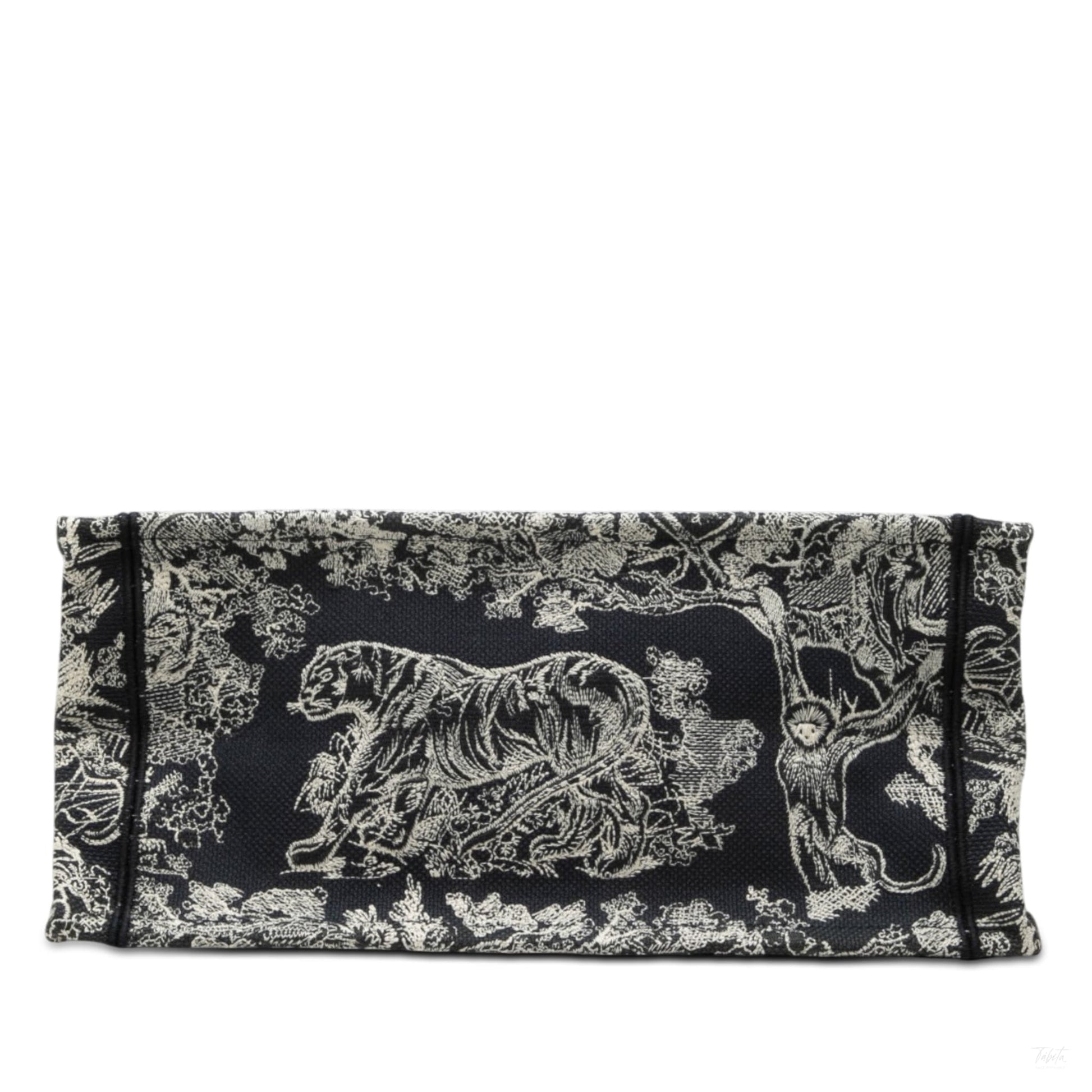 Second hand Dior Book Tote Medium Canvas Embroidery Handbag Dioriviera Toile De Jouy Blue - Tabita Bags