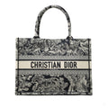 Second hand Dior Book Tote Medium Canvas Embroidery Handbag Dioriviera Toile De Jouy Blue - Tabita Bags