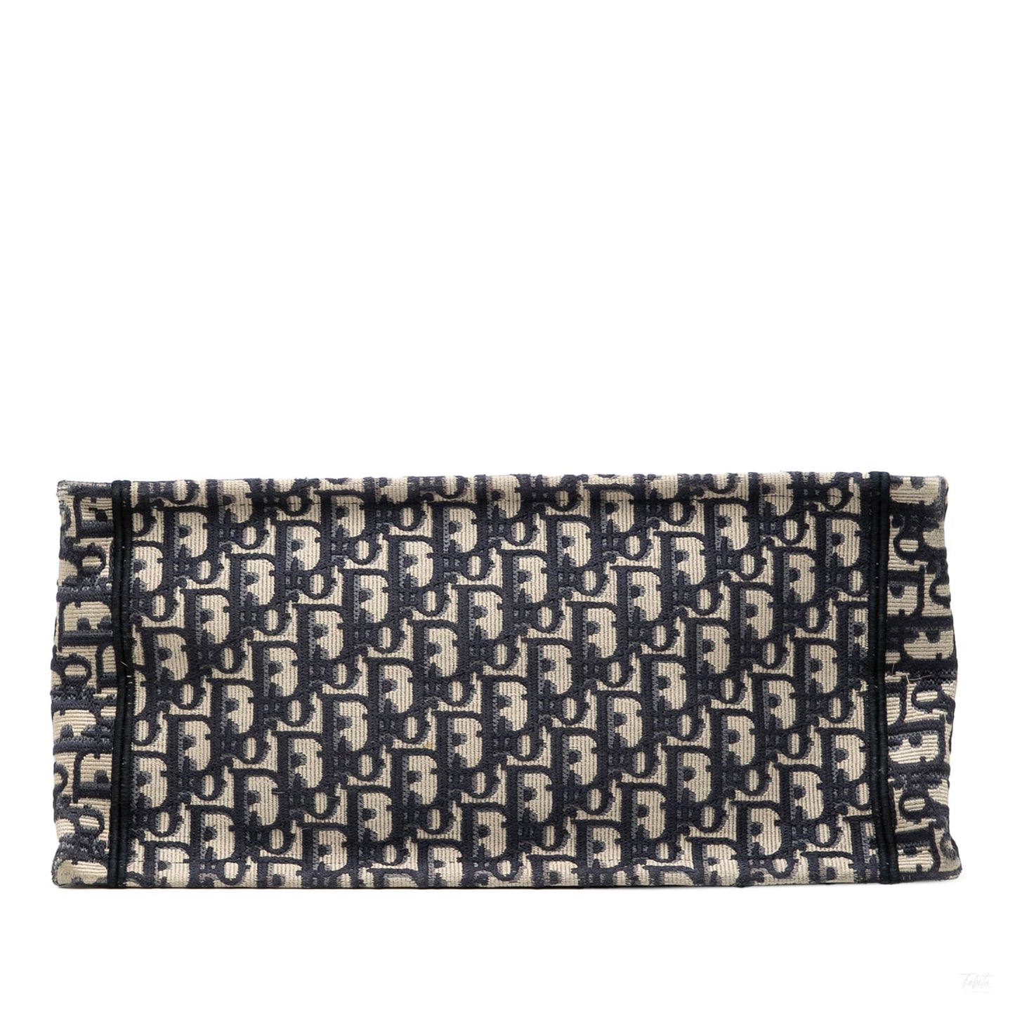 Second hand Dior Book Tote Medium Canvas Embroidery Handbag Oblique Blue - Tabita Bags