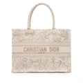 Second hand Dior Book Tote Medium Canvas Embroidery Handbag Zodiac Saint Barth Brown - Tabita Bags