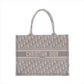 Second hand Dior Book Tote Medium Embroidery Canvas Bag Dior Oblique Grey - Tabita Bags