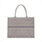 Second hand Dior Book Tote Medium Embroidery Canvas Bag Dior Oblique Grey - Tabita Bags