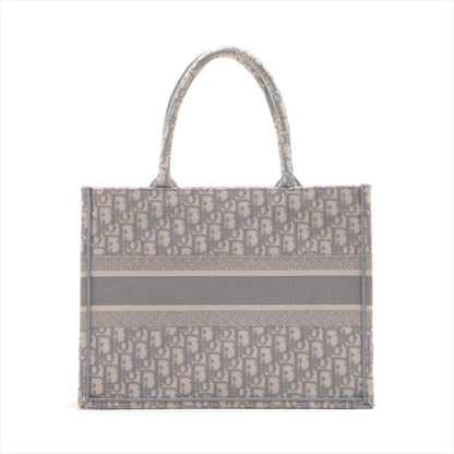 Second hand Dior Book Tote Medium Embroidery Canvas Bag Dior Oblique Grey - Tabita Bags