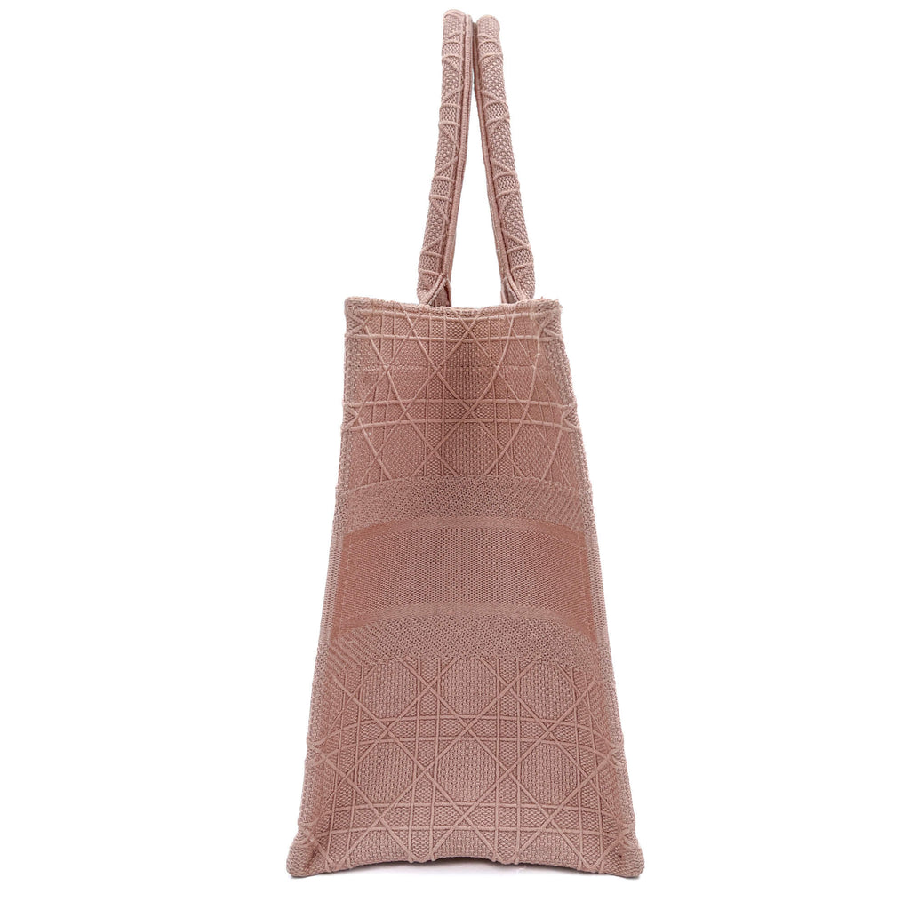 Second hand Dior Book Tote Medium Embroidery Canvas Bag Pink - Tabita Bags
