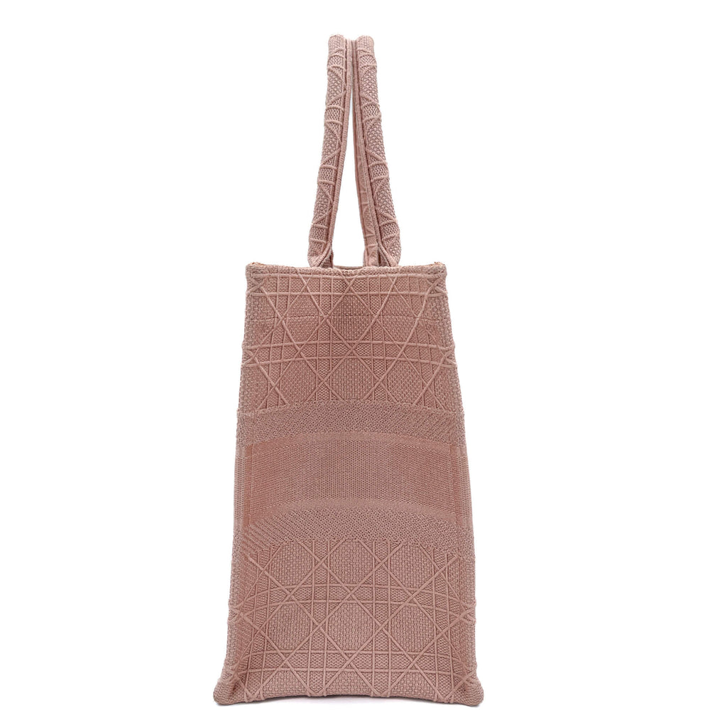 Second hand Dior Book Tote Medium Embroidery Canvas Bag Pink - Tabita Bags
