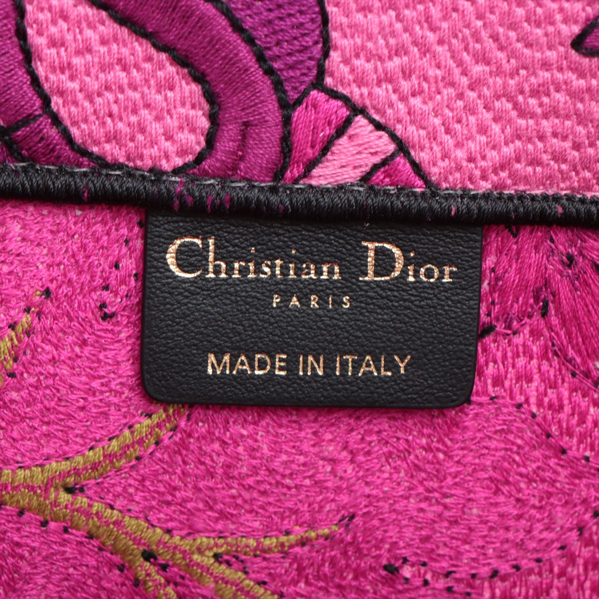 Book Tote Borsa in tela ricamata di media grandezza rosa