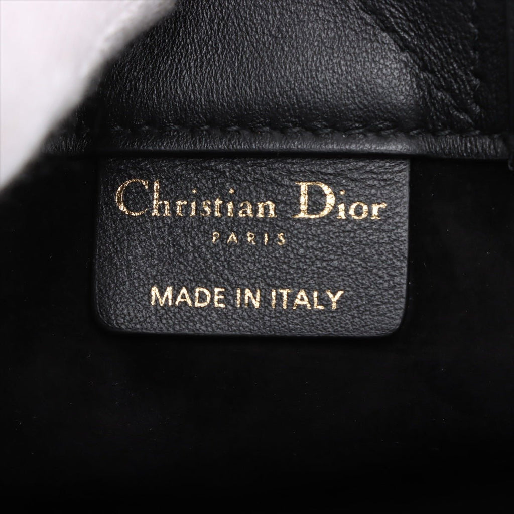 Second hand Dior Book Tote Mini Leather Macrocannage Handbag Black - Tabita Bags