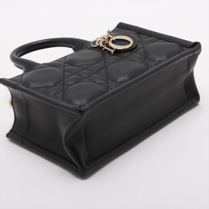 Second hand Dior Book Tote Mini Leather Macrocannage Handbag Black - Tabita Bags