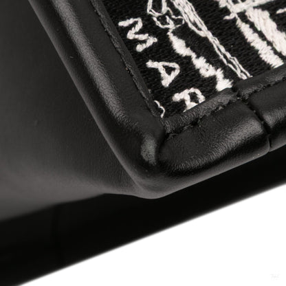 Second hand Dior Book Tote Small Embroidery Canvas Tote Bag Plan De Paris Black - Tabita Bags