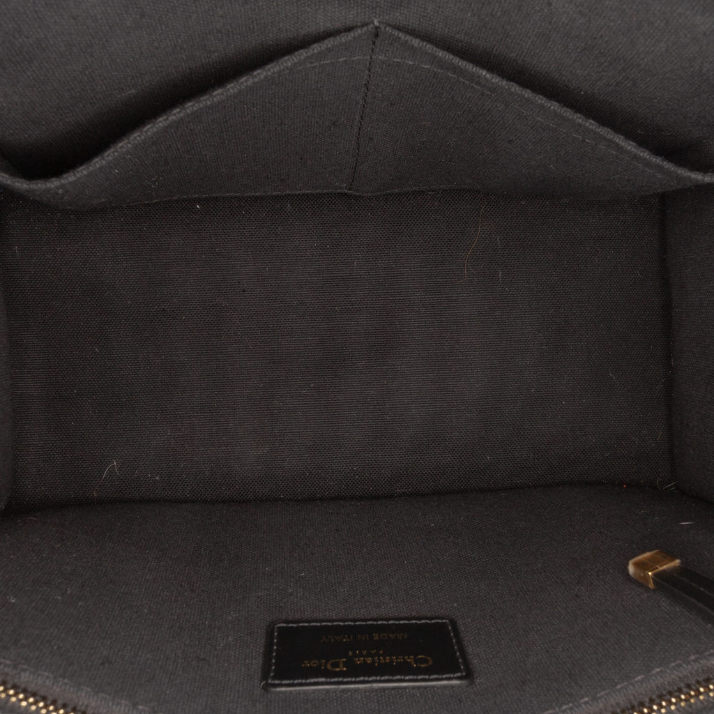 Second hand Dior Book Tote Small Embroidery Canvas Tote Bag Plan De Paris Black - Tabita Bags