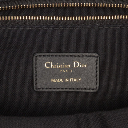 Second hand Dior Book Tote Small Embroidery Canvas Tote Bag Plan De Paris Black - Tabita Bags