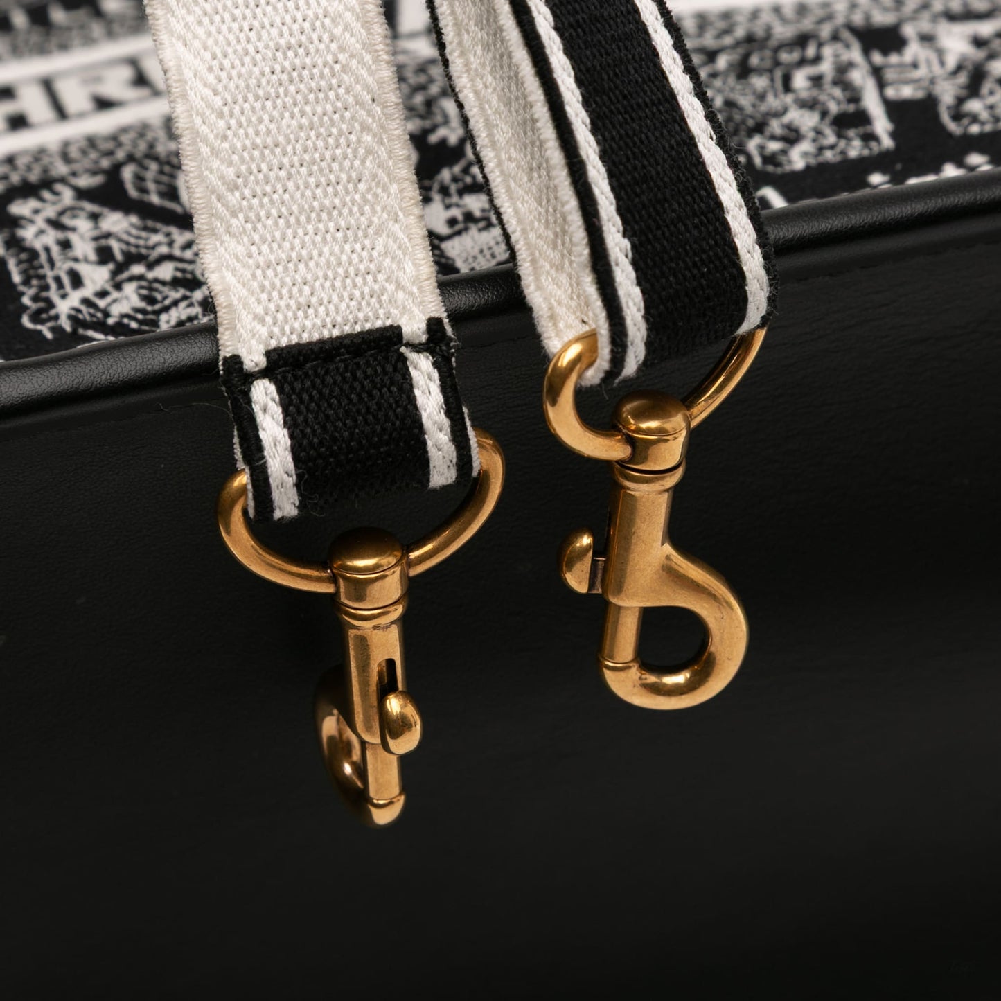 Second hand Dior Book Tote Small Embroidery Canvas Tote Bag Plan De Paris Black - Tabita Bags