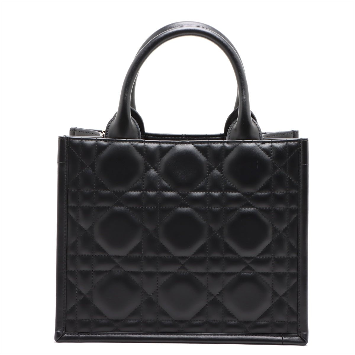 Second hand Dior Book Tote Small Leather Macrocannage Handbag Black - Tabita Bags