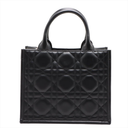 Second hand Dior Book Tote Small Leather Macrocannage Handbag Black - Tabita Bags