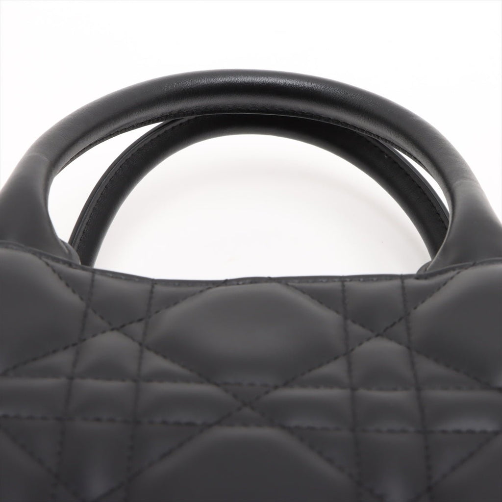 Second hand Dior Book Tote Small Leather Macrocannage Handbag Black - Tabita Bags