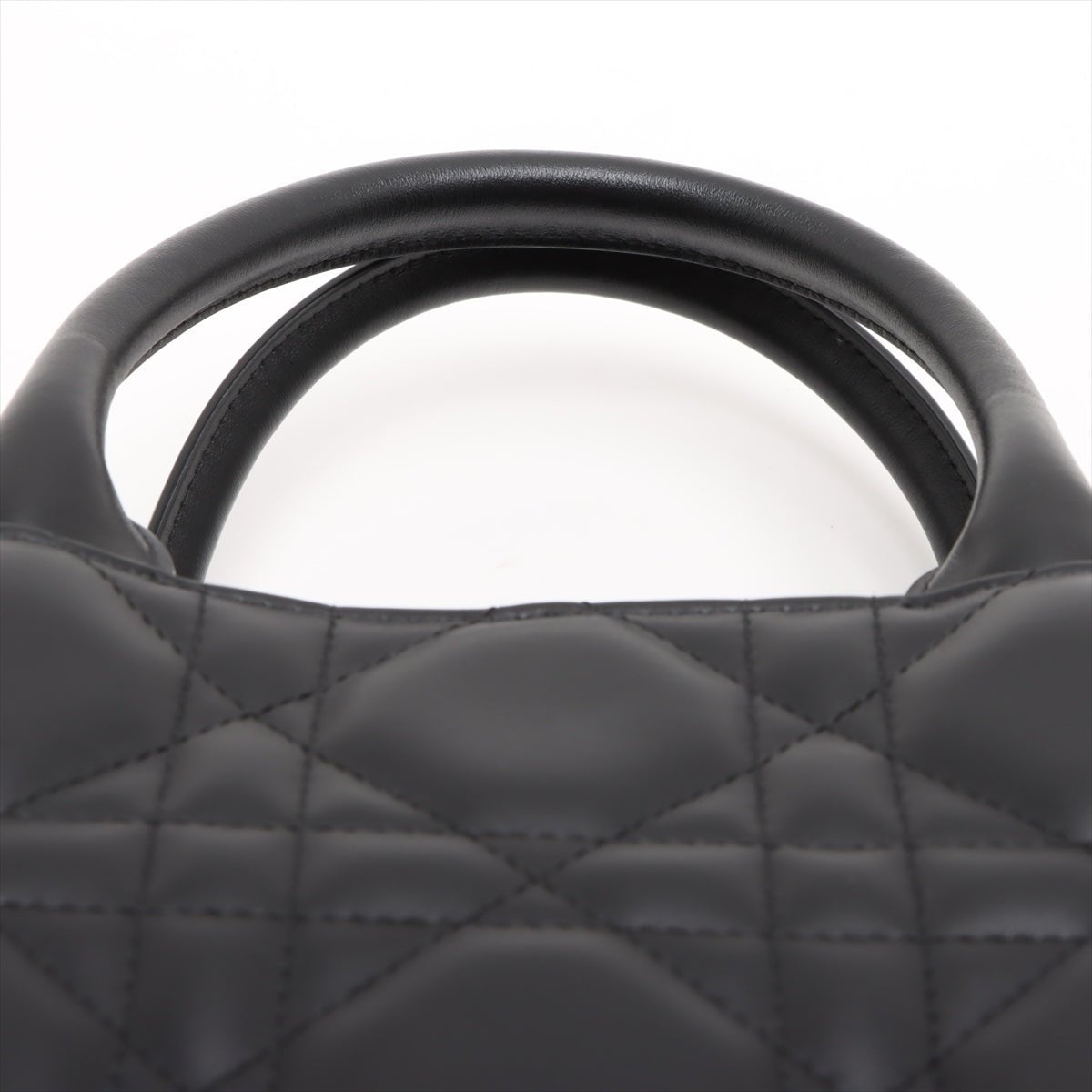 Second hand Dior Book Tote Small Leather Macrocannage Handbag Black - Tabita Bags