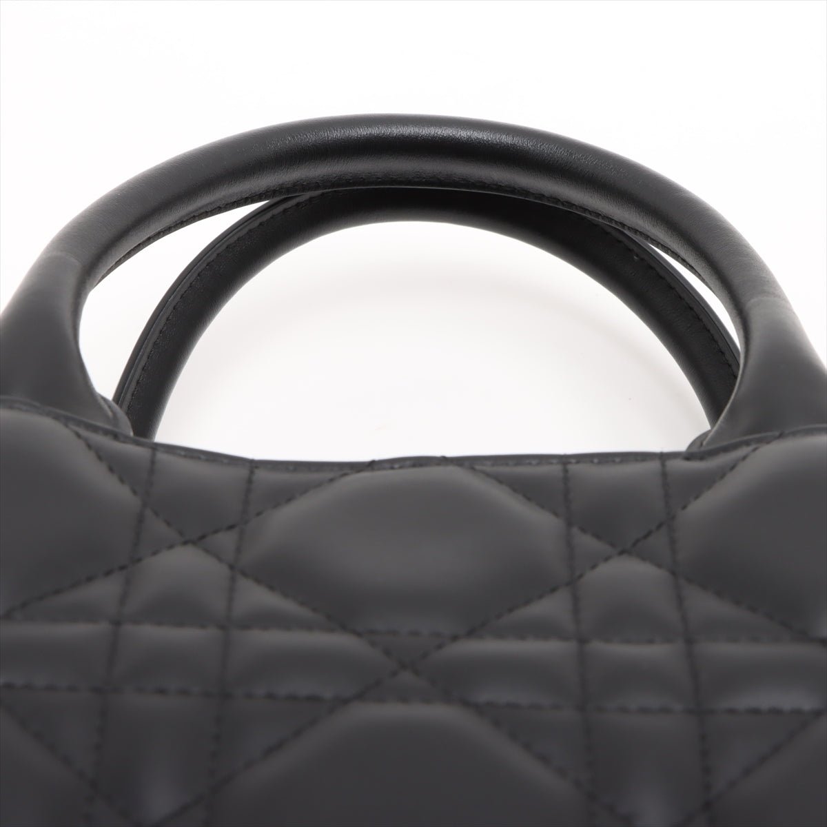 Second hand Dior Book Tote Small Leather Macrocannage Handbag Black - Tabita Bags