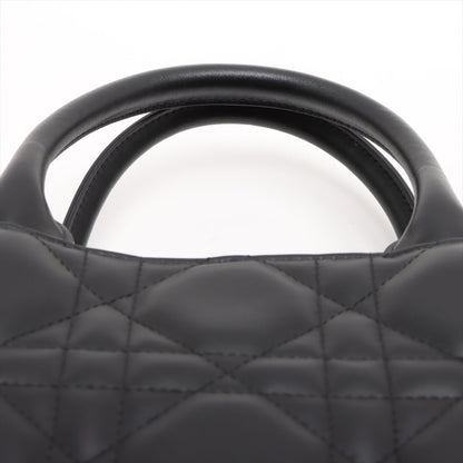 Second hand Dior Book Tote Small Leather Macrocannage Handbag Black - Tabita Bags