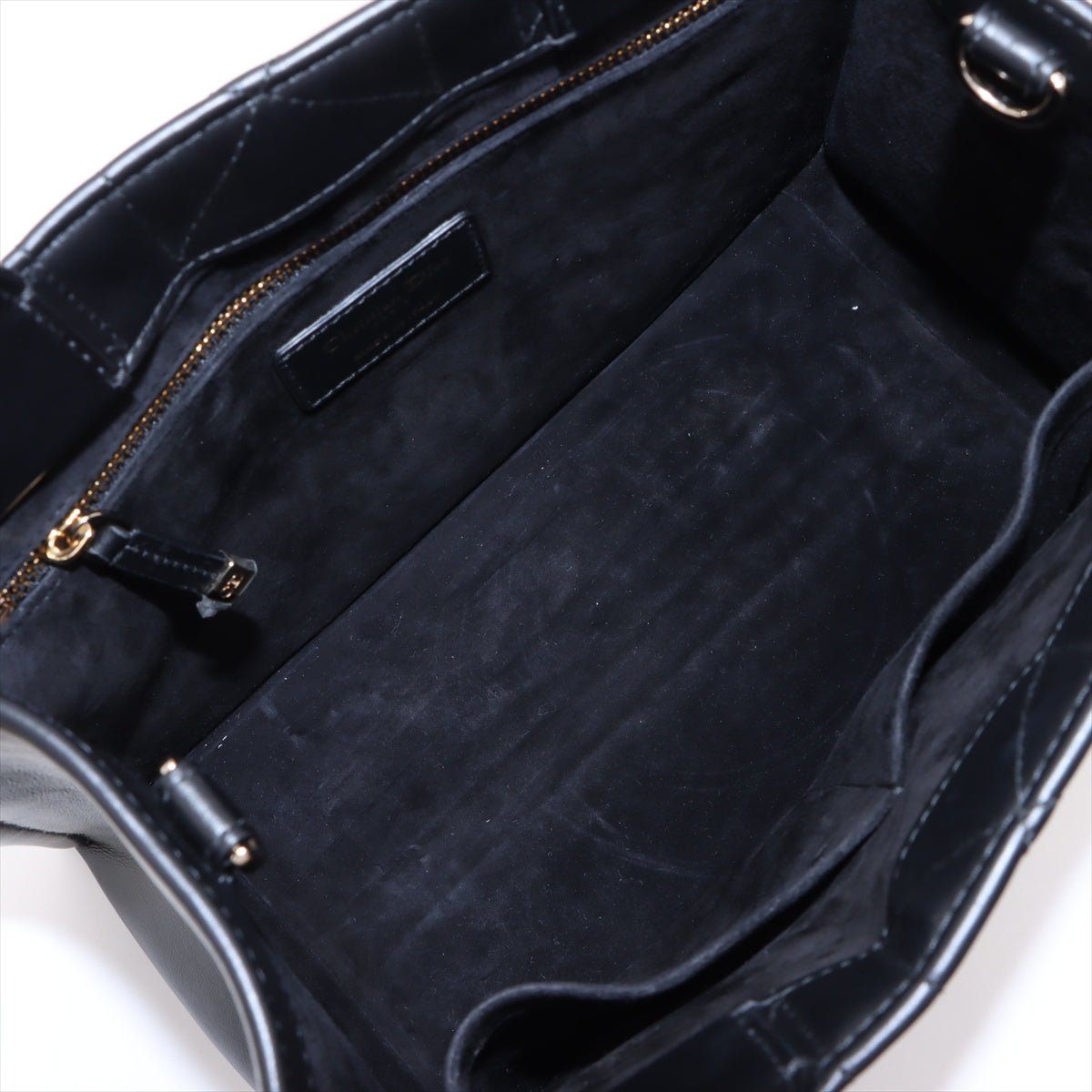 Second hand Dior Book Tote Small Leather Macrocannage Handbag Black - Tabita Bags