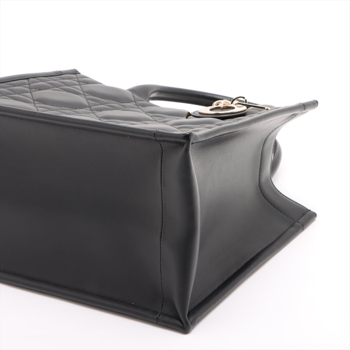 Second hand Dior Book Tote Small Leather Macrocannage Handbag Black - Tabita Bags